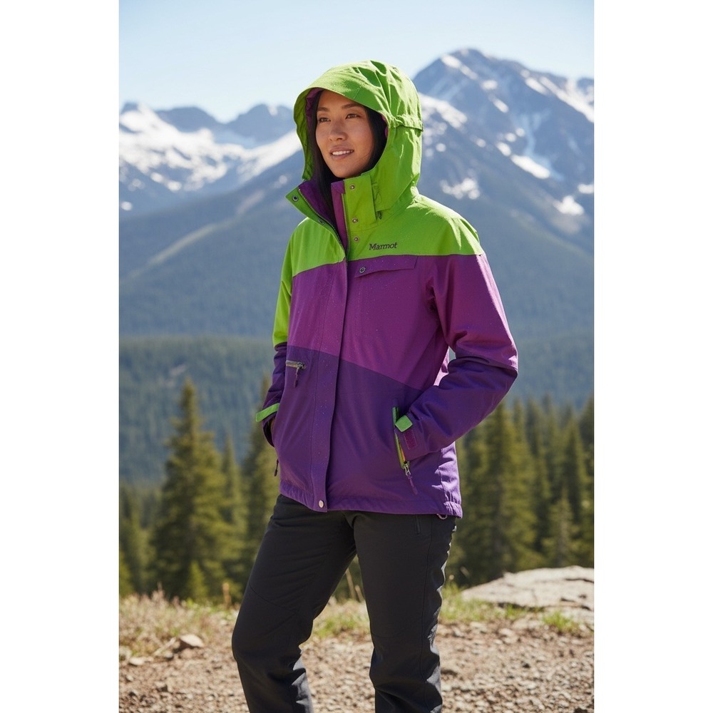 Marmot Membrain Snow Board Skier Jacket  Coat Small‎ purple Hood Women's